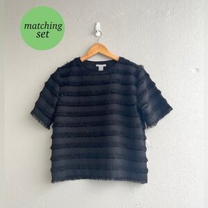 H&M | NWT Black Fringe Top